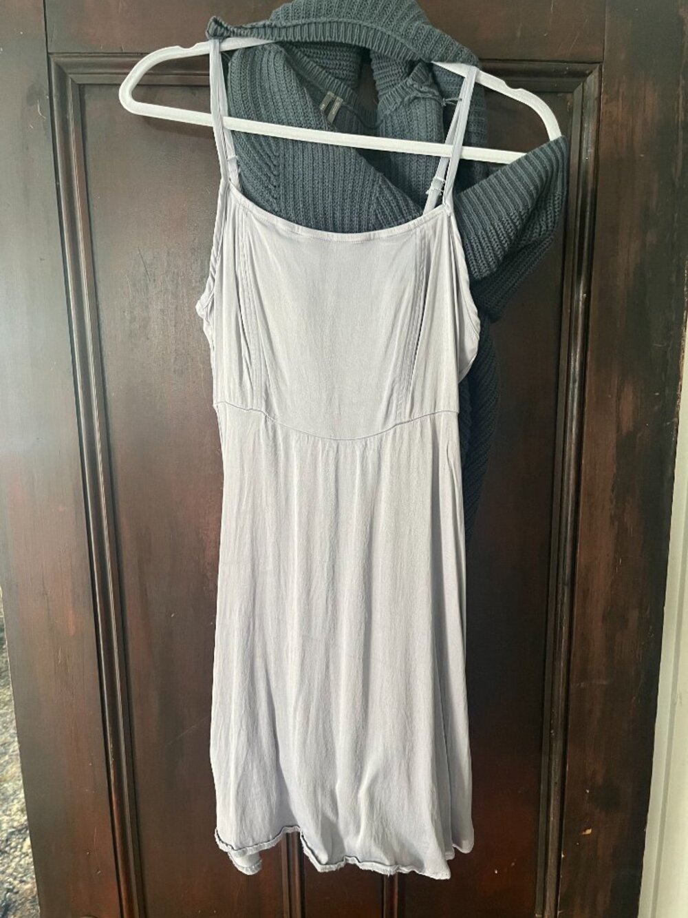 Anthropologie sweater and dress- olive green and lavender - Picture 7 of 8